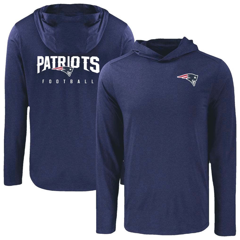 Men 2026 NFL New England Patriots Hooded long sleeved T-shirt blue 05